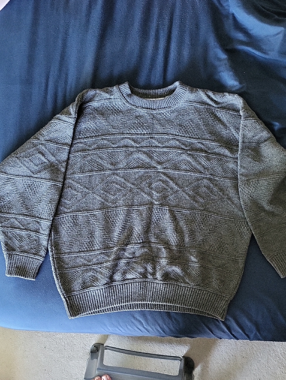 Men's 90s Vintage Textured Crewneck Sweater